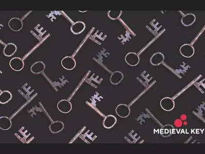 Medieval Keys Set 01 AR low-poly 3D model Low-poly 3D model