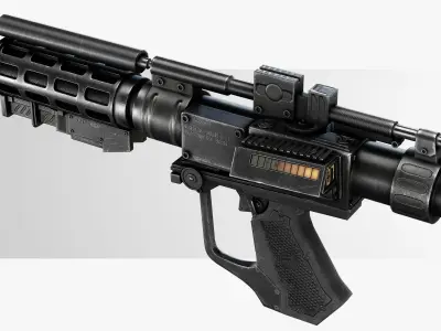 E-5 Star Wars Droid Blaster Rifle Low-poly 3D model
