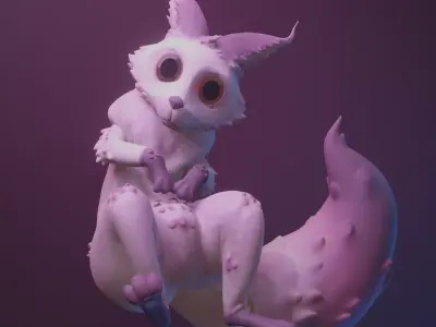 Cartoon character Foxy high poly Free 3D model