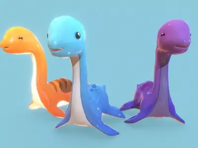 Cartoon Dinosaur Pack Low-poly 3D model