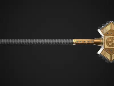Fantasy Great Hammer 02 Low-poly 3D model