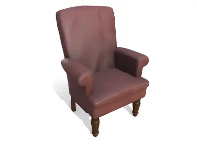Old Armchair Low-poly PBR Free low-poly 3D model