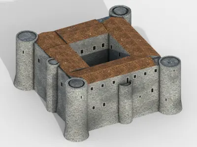 Castello Ursino Low-poly 3D model