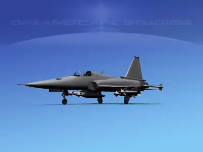 Northrop F-20 Tigershark Bare Metal 3D model