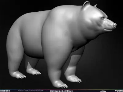 Bear Basemesh 3D Model Low-poly 3D model