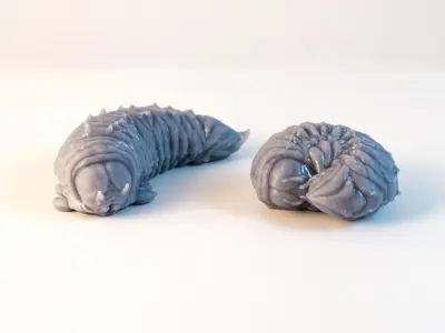 Giant Larvae - 3D Printable Character - 2 Poses 3D print model