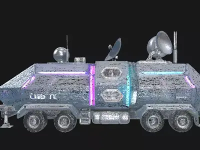 Sci-Fi Radar Rover Truck Low-poly 3D model