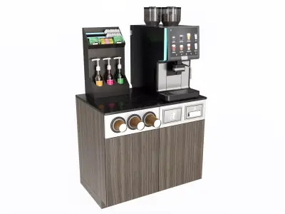 Coffee station bar cabinet furniture commercial industrial 02 3D model