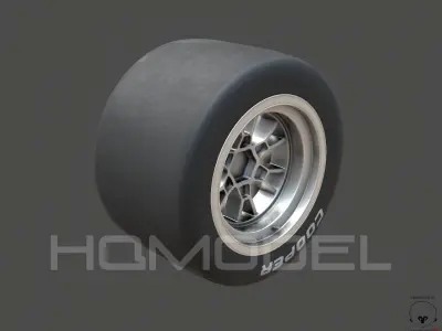 Indy Light Tire Rim PBR Low-poly 3D model