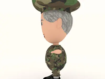 Man soldier game ready character Low-poly 3D model Low-poly 3D model