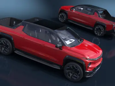 Chevrolet Silverado EV 2024 Red 3D model