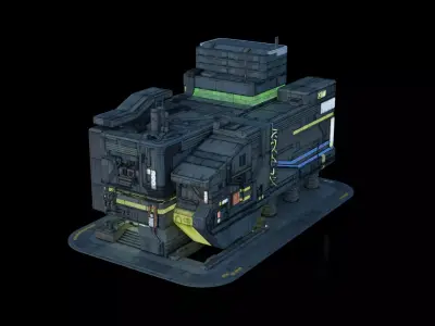 Cyberpunk Building 11 Low-poly 3D model purchase