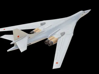 Tupolev Tu-160 Russian strategic bomber Low-poly 3D model