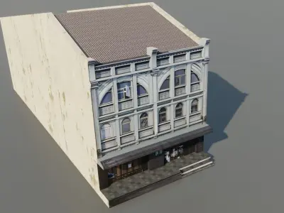 Phuket-Oldtown-3 building Low-poly 3D model