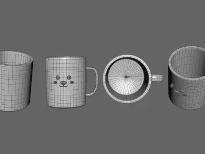 Animal Bear Shaped Drinking Cup Free low-poly 3D model