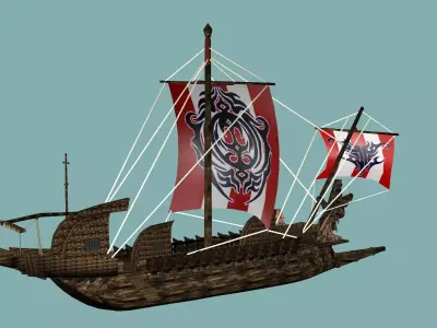 Sailboat Galleon - GameReady Sailing Ship 02 Artemis 3D Model Low-poly 3D model