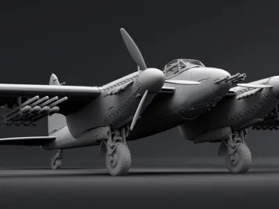De Havilland Mosquito dh98 A52 Scale model  3D print model