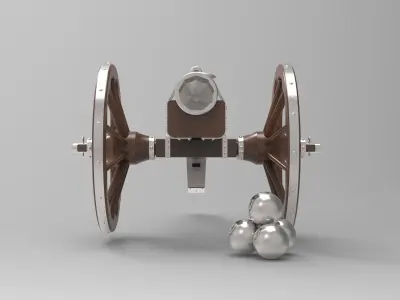 Medieval cannon 3D model