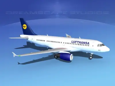 Airbus A319 Lufthansa 3D model