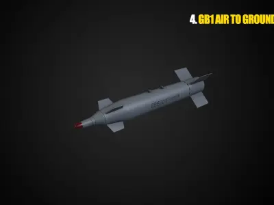 Air to ground missile and bomb lowpoly package Low-poly 3D model