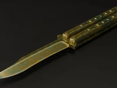 Balisong - Butterfly Knife Low-poly 3D model