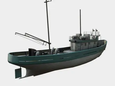 fishing boat Low-poly 3D model