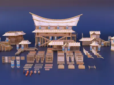 Tribe Modular Asset Pack Low-poly 3D model