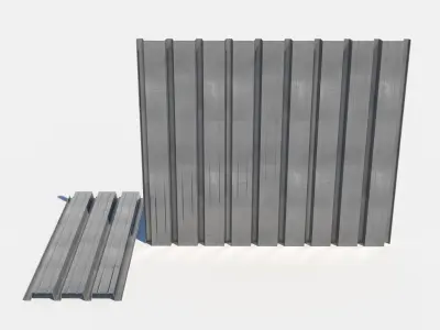 Corrugated galvanized sheets 9 Low-poly 3D model