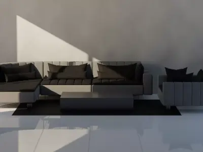 Sofa Set 01 Free 3D model