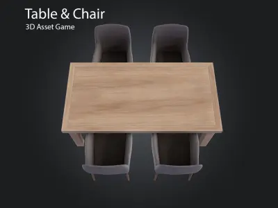 Table chair Free low-poly 3D model buy