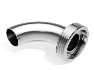 Hygienic Bends 90 degrees - DIN11851 Female x Welding end Free 3D model