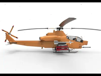 Bell AH 1Z Orange 3D model