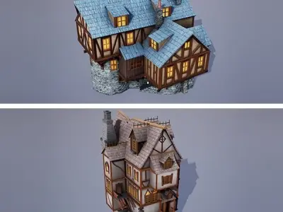 Medieval Fantasy Buildings Pack 02 Low-poly 3D model
