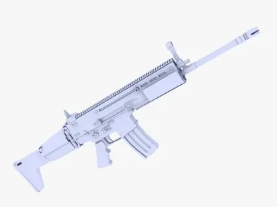 FN SCAR-L Assault Rifle Low-poly 3D model