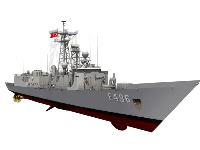 TCG GOKOVA OLIVER HAZARD PERRY CLASS FRIGATE 3D model