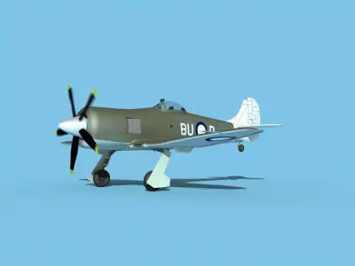 Hawker Tempest MKII NZAF 3D model