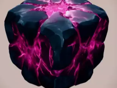 Energized Energy Rock Low-poly 3D model