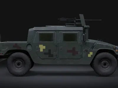 HMMWV military vehicle Low-poly 3D model