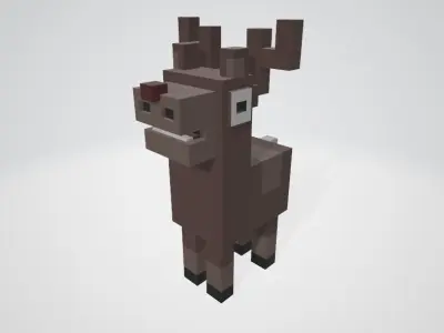 Cross a Road type game Reindeer - Baby Rudolph Low-poly 3D model