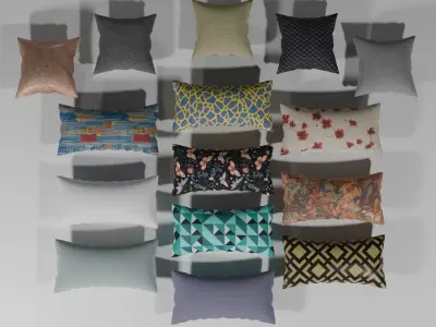 Cushions and pillows Free 3D model