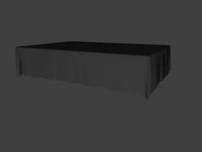Wooden Tableset  Wooden Table Chair Tablecloth Free 3D model