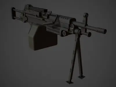 M249 Low Poly machine gun Low-poly 3D model