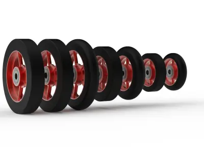 Iron Core Caster Wheel Pack 3D model