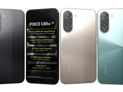 Xiaomi Poco C85x 5G All Colors 3D model