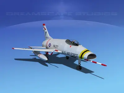 North American F-100D Super Sabre V04 USAF 3D model