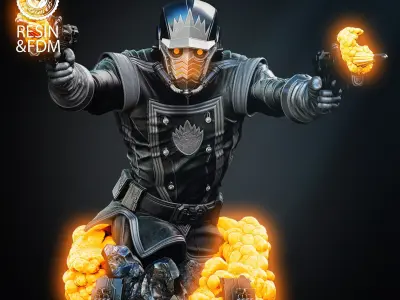 Wicked Marvel Star Lord Bust 3D print model