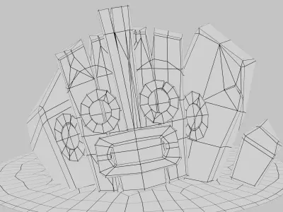 Low Poly stylized Tiki Mask Low-poly 3D model Low-poly 3D model