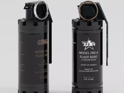 Flashbang-FBG6 two grenade canisters Low-poly 3D model