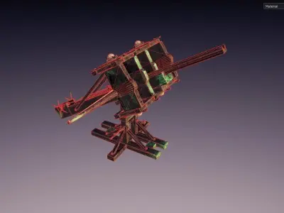 Ballista Lithobolos stone thrower Low-poly 3D model