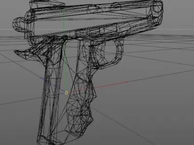 Golden Pistol 3D model
